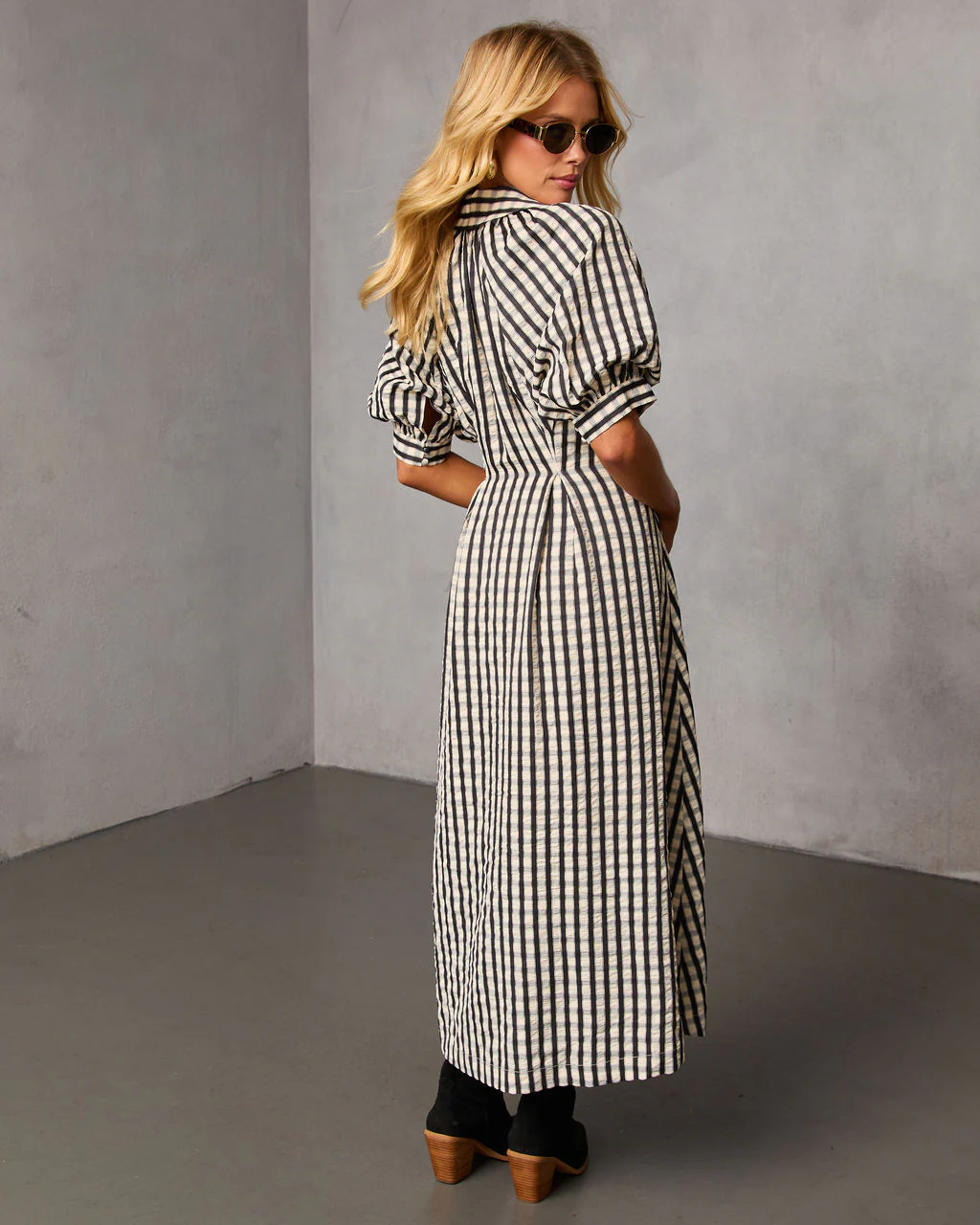 Arleen Gingham Midi Shirt Dress - Image 4