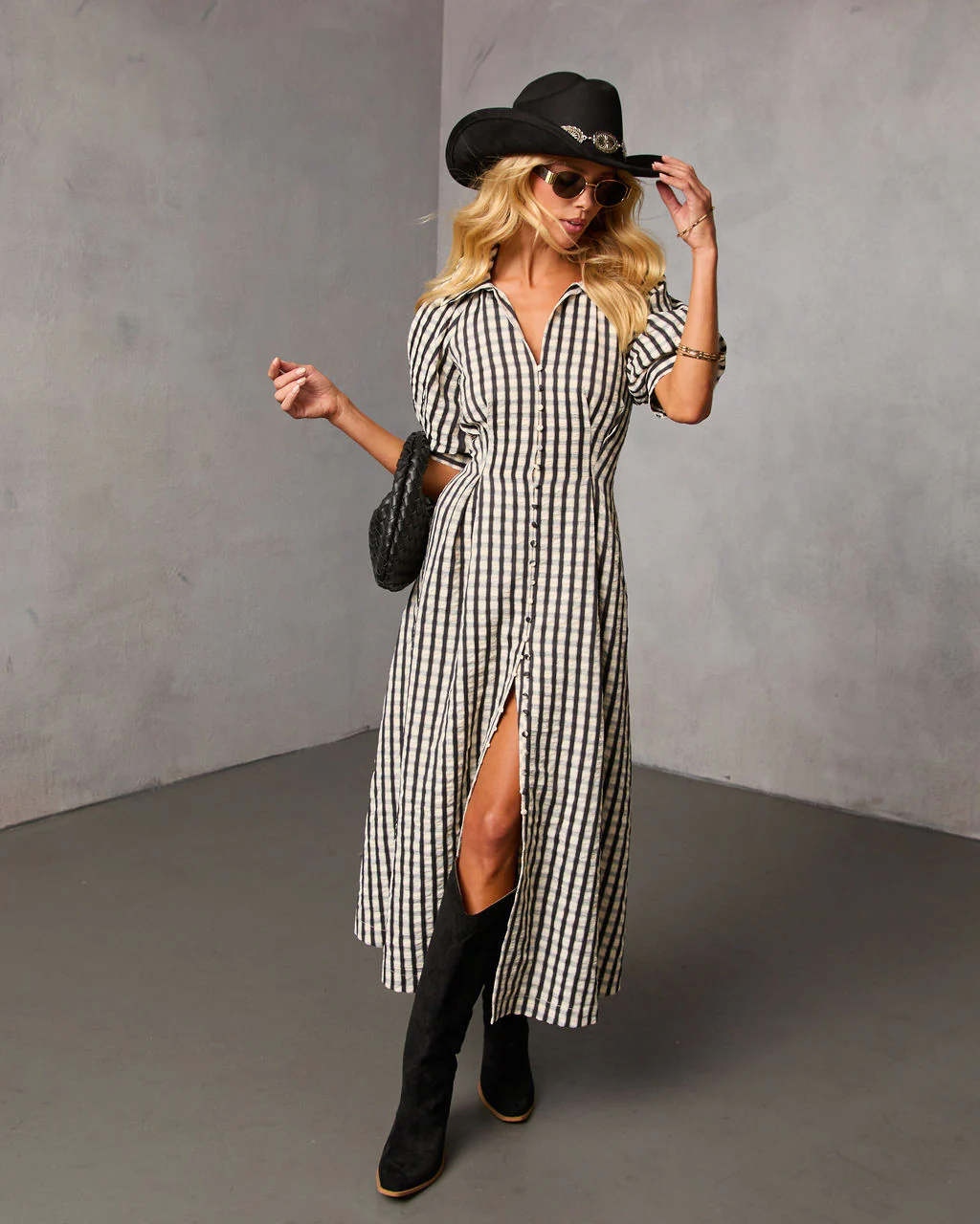Arleen Gingham Midi Shirt Dress - Image 5