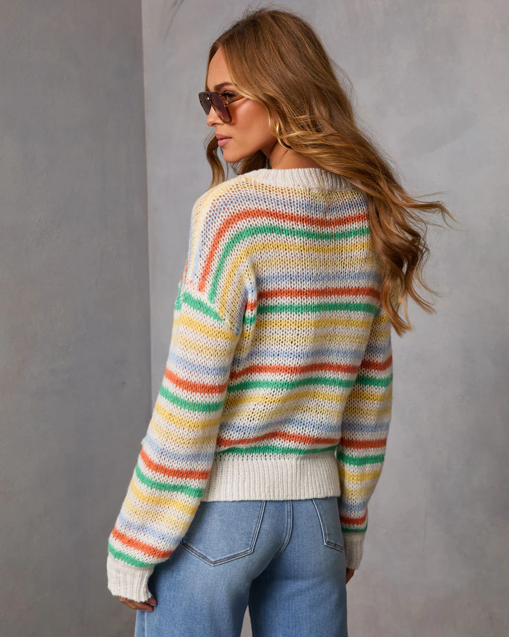 Arlette Striped Abstract Sweater - Image 4