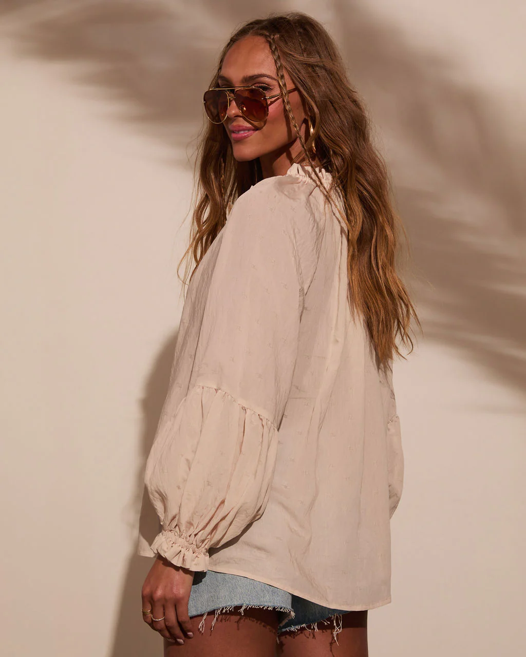 Armen Tassel Tie Peasant Top - Image 4