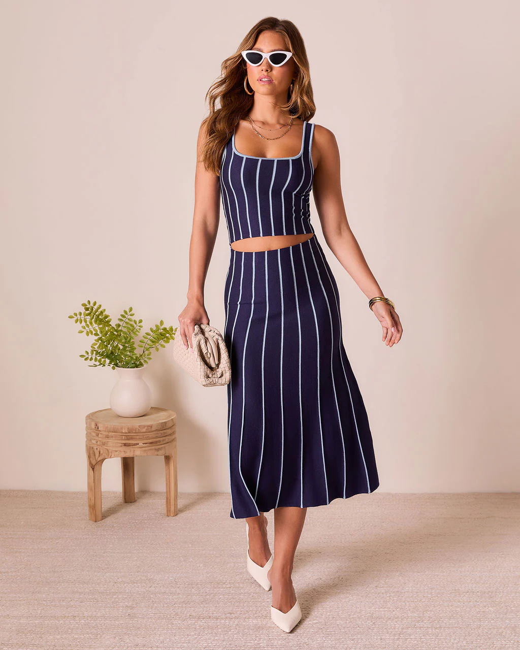Ashlin Contrast Striped Maxi Skirt - Image 12