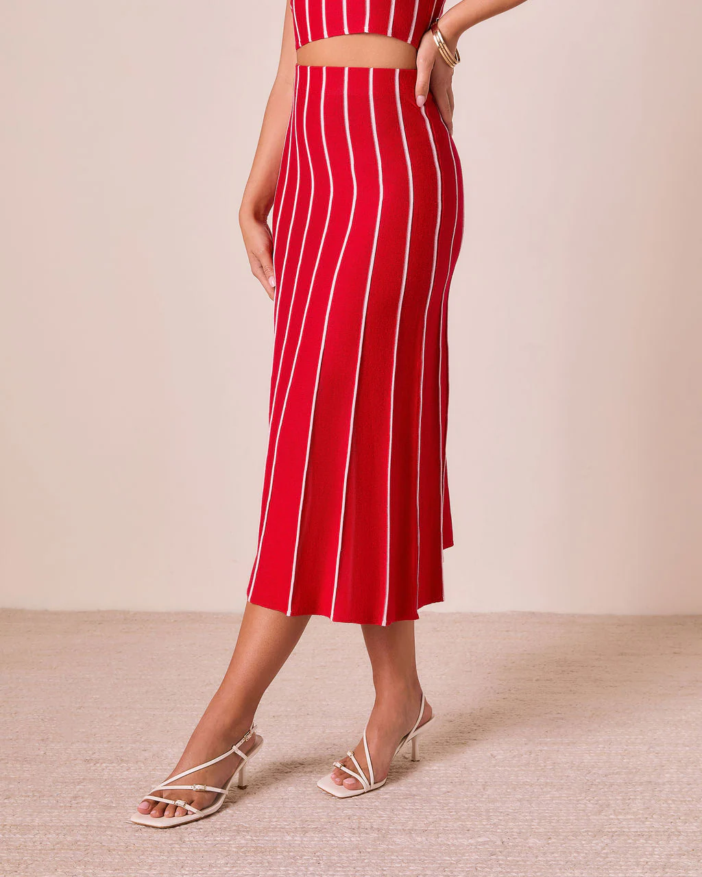 Ashlin Contrast Striped Maxi Skirt - Image 3
