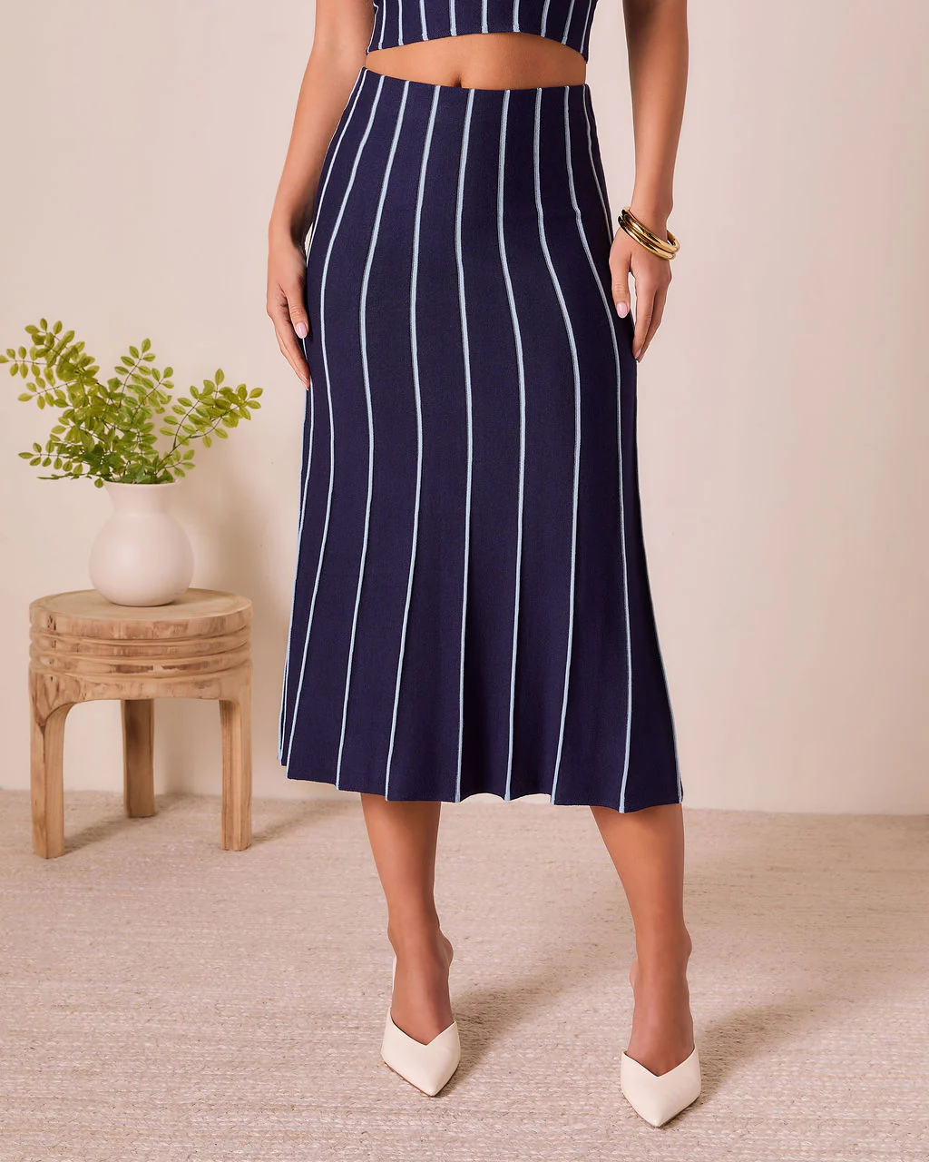 Ashlin Contrast Striped Maxi Skirt - Image 8