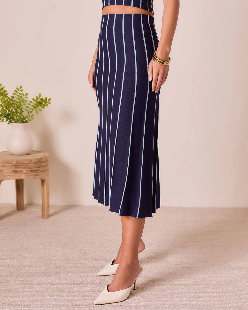 Ashlin Contrast Striped Maxi Skirt - Image 9