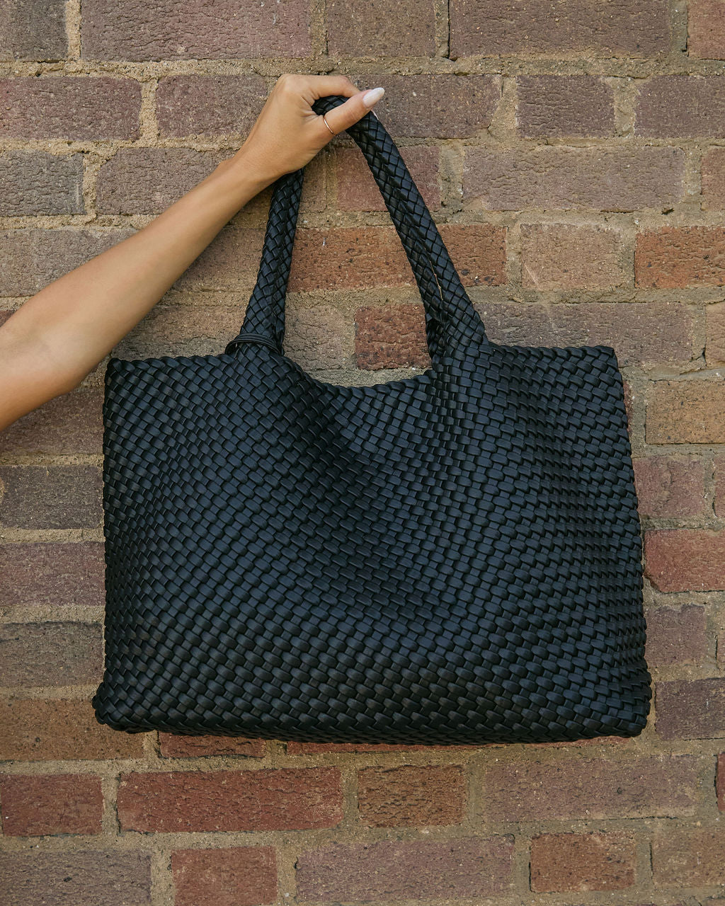 At My Side Woven Leather Tote With Insert - Image 12