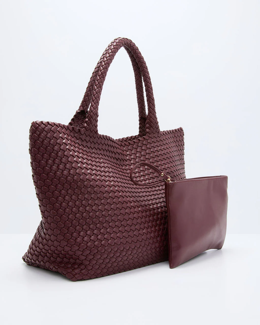 At My Side Woven Leather Tote With Insert - Image 17