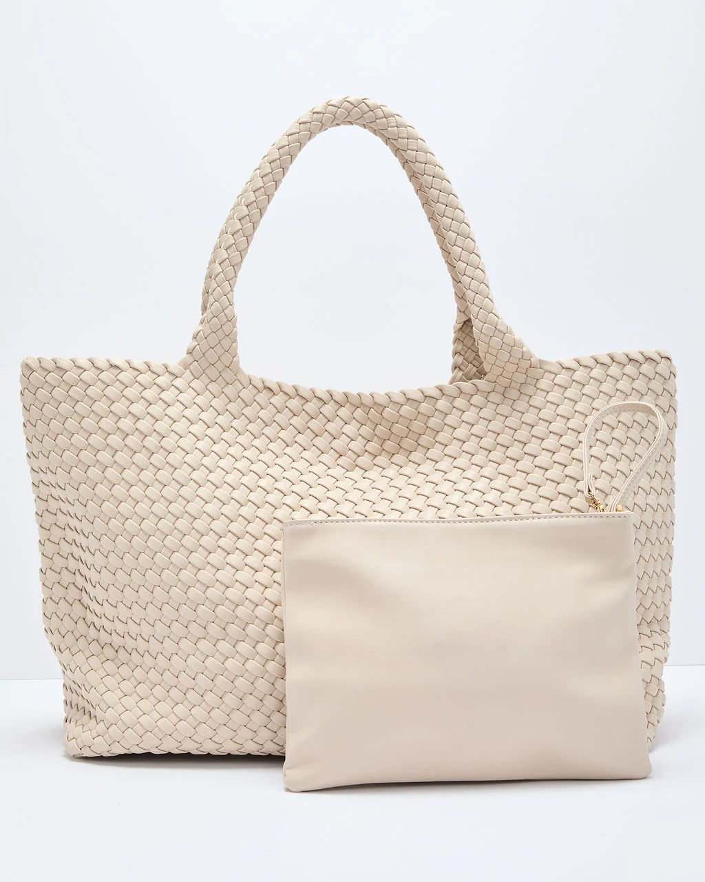 At My Side Woven Leather Tote With Insert - Image 3