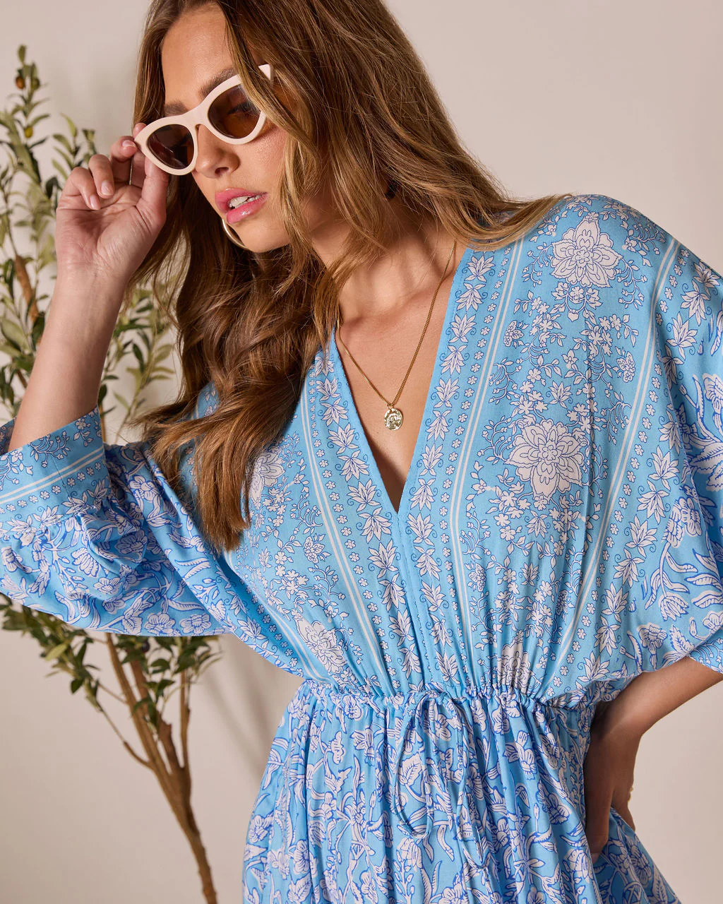 Athena Floral Tassel Tie Mini Dress - Image 6
