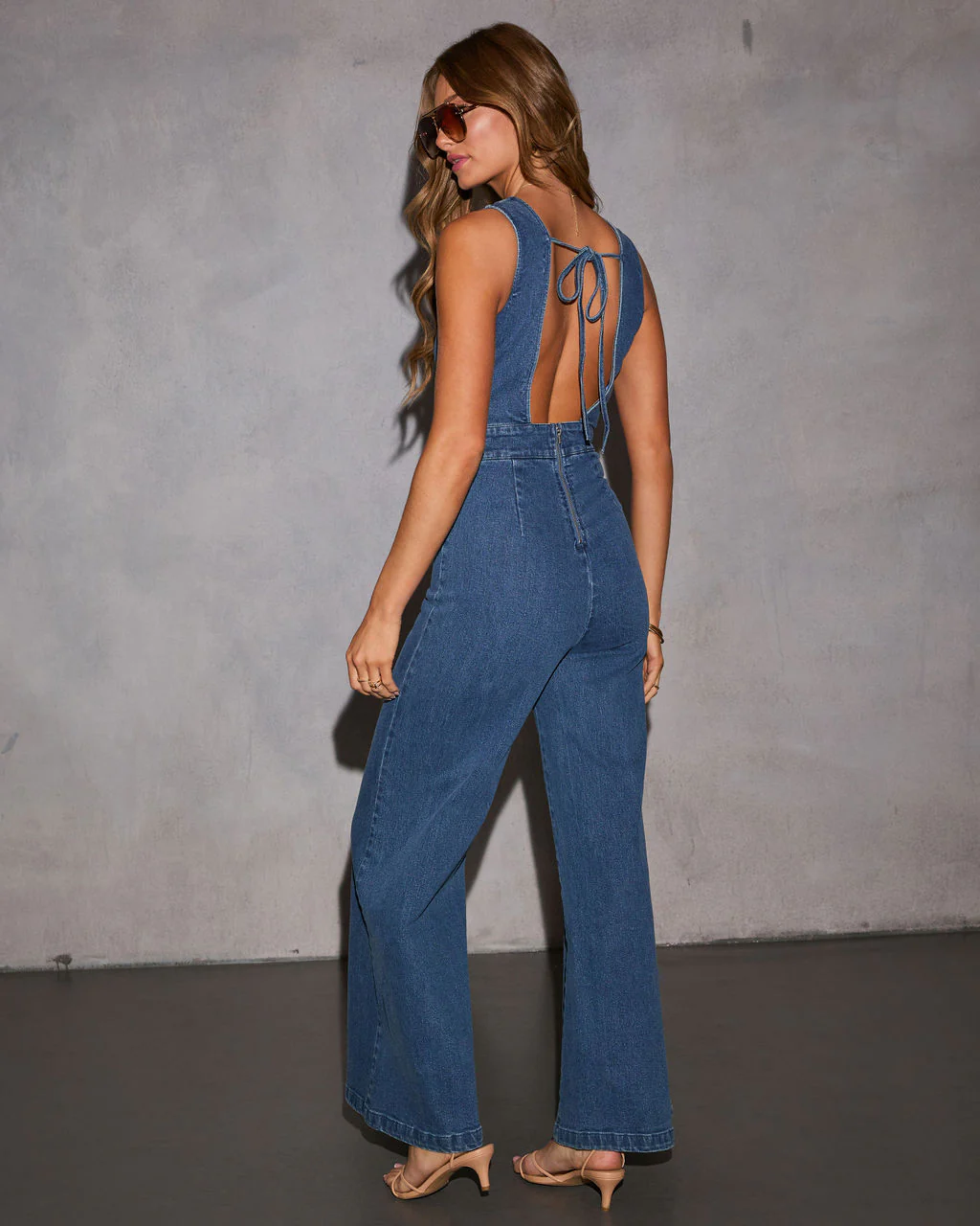 Athena Pintuck Denim Jumpsuit - Image 4