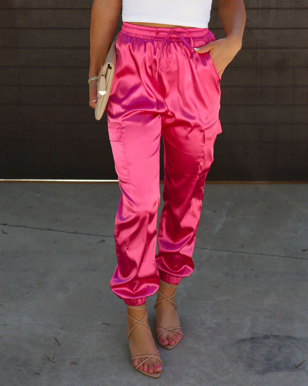 Athena Satin Cargo Pants - Image 4