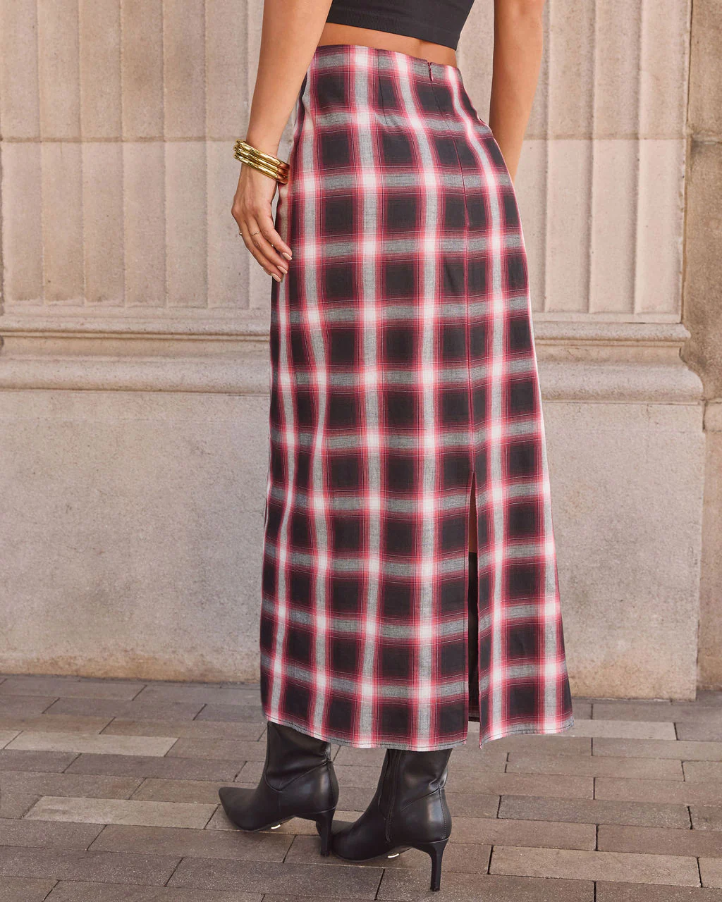 Audley Twist Gingham Midi Skirt - Image 4