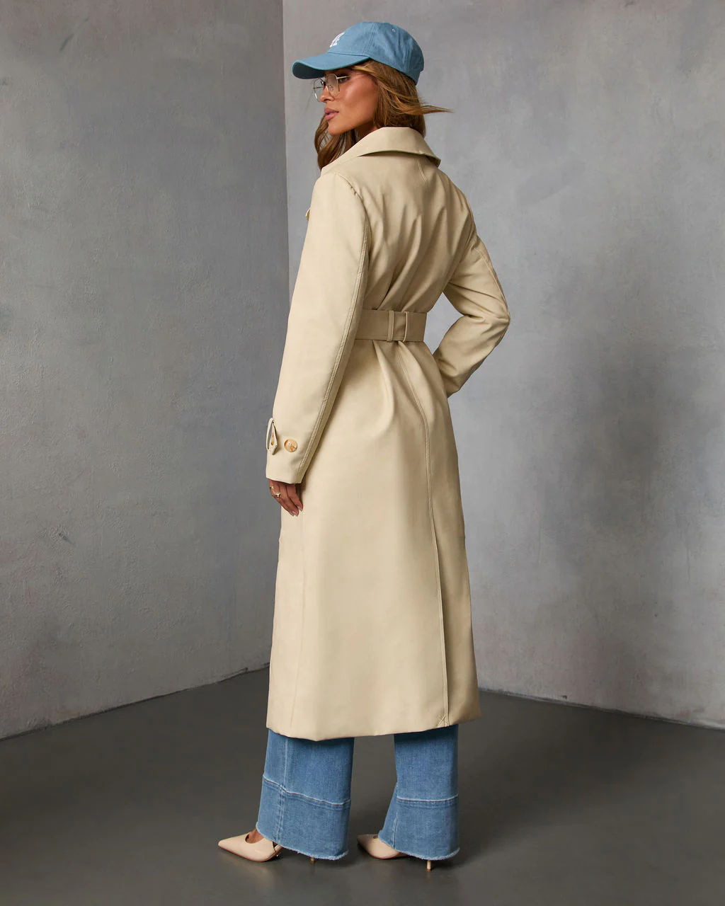 Audrine Vegan Leather Trench Coat - Image 4