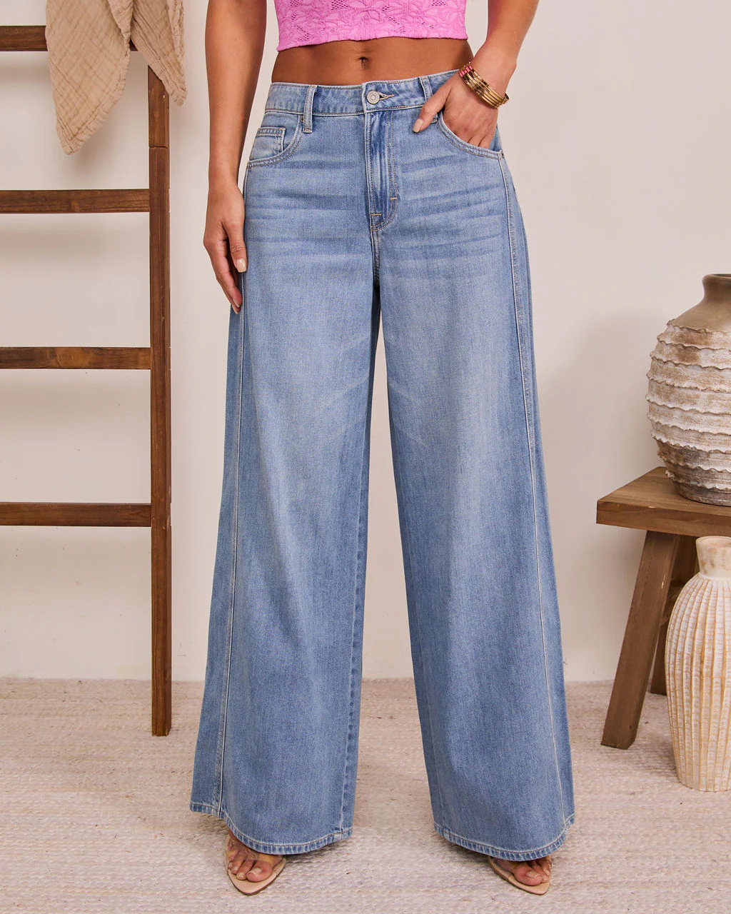 Auralei Rigid Mid Rise Baggy Wide Leg Jeans - Image 2