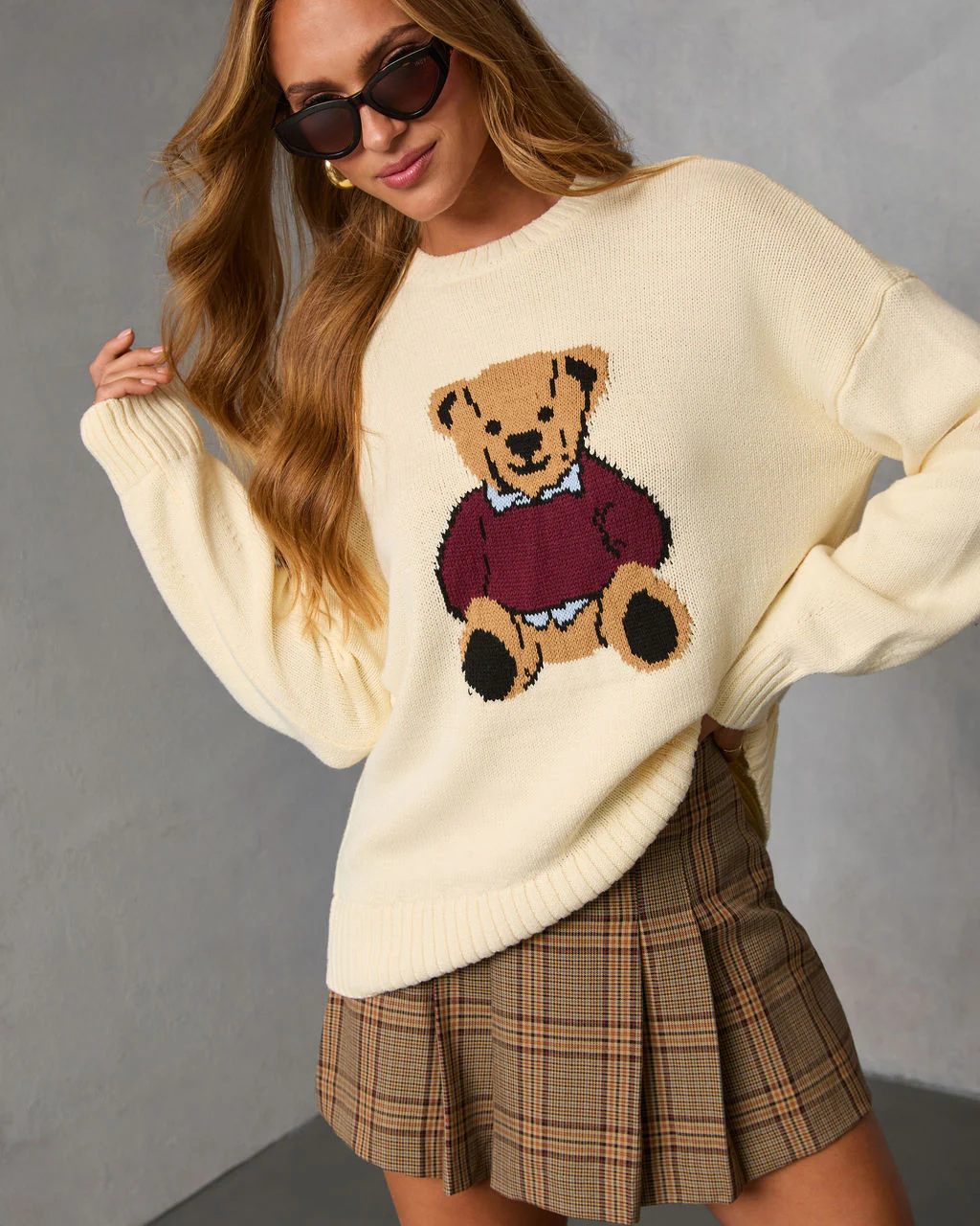 Autumn Ivy Teddy Bear Graphic Sweater - Image 5