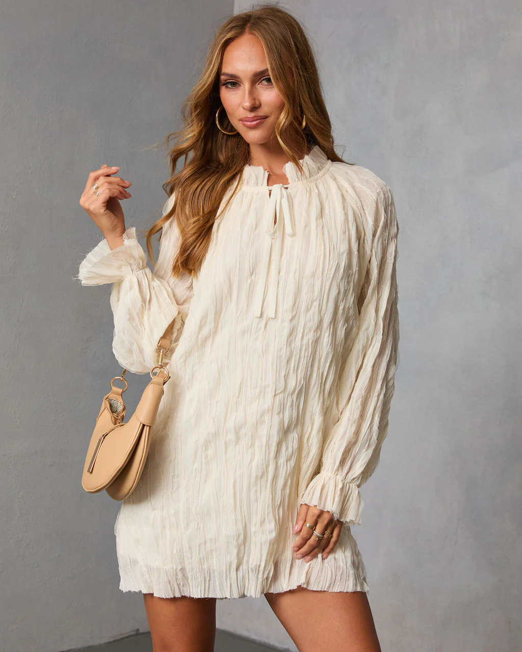 Autumn Stone Shift Chiffon Mini Dress - Image 11