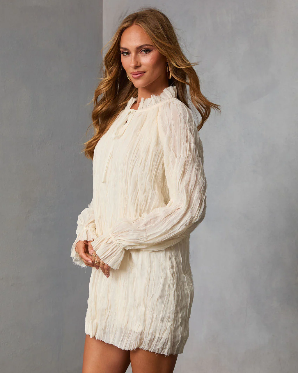 Autumn Stone Shift Chiffon Mini Dress - Image 9