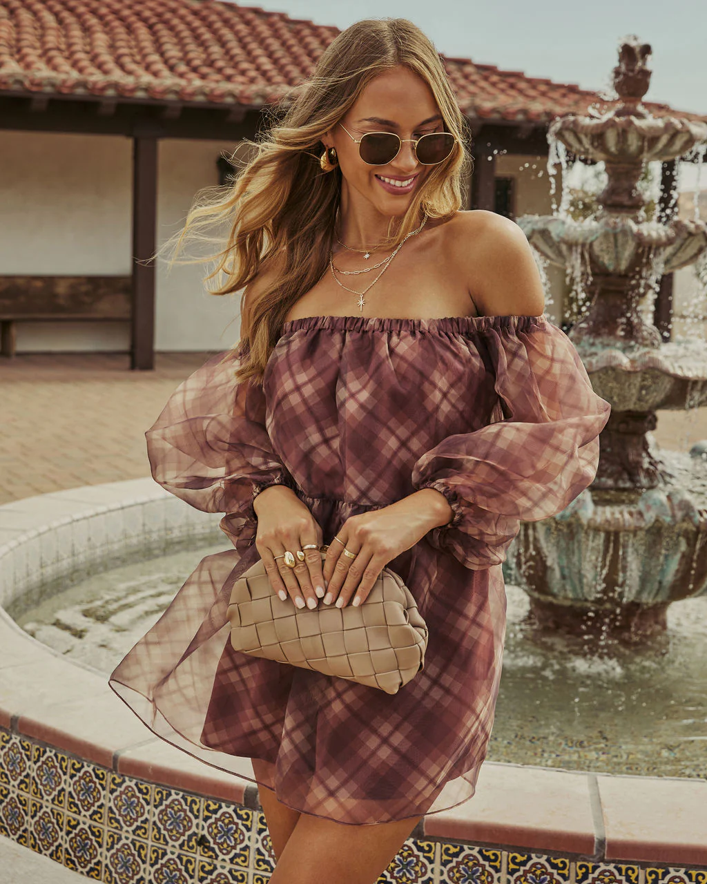 Autumn Sunlight Strapless Chiffon Mini Dress - Image 3