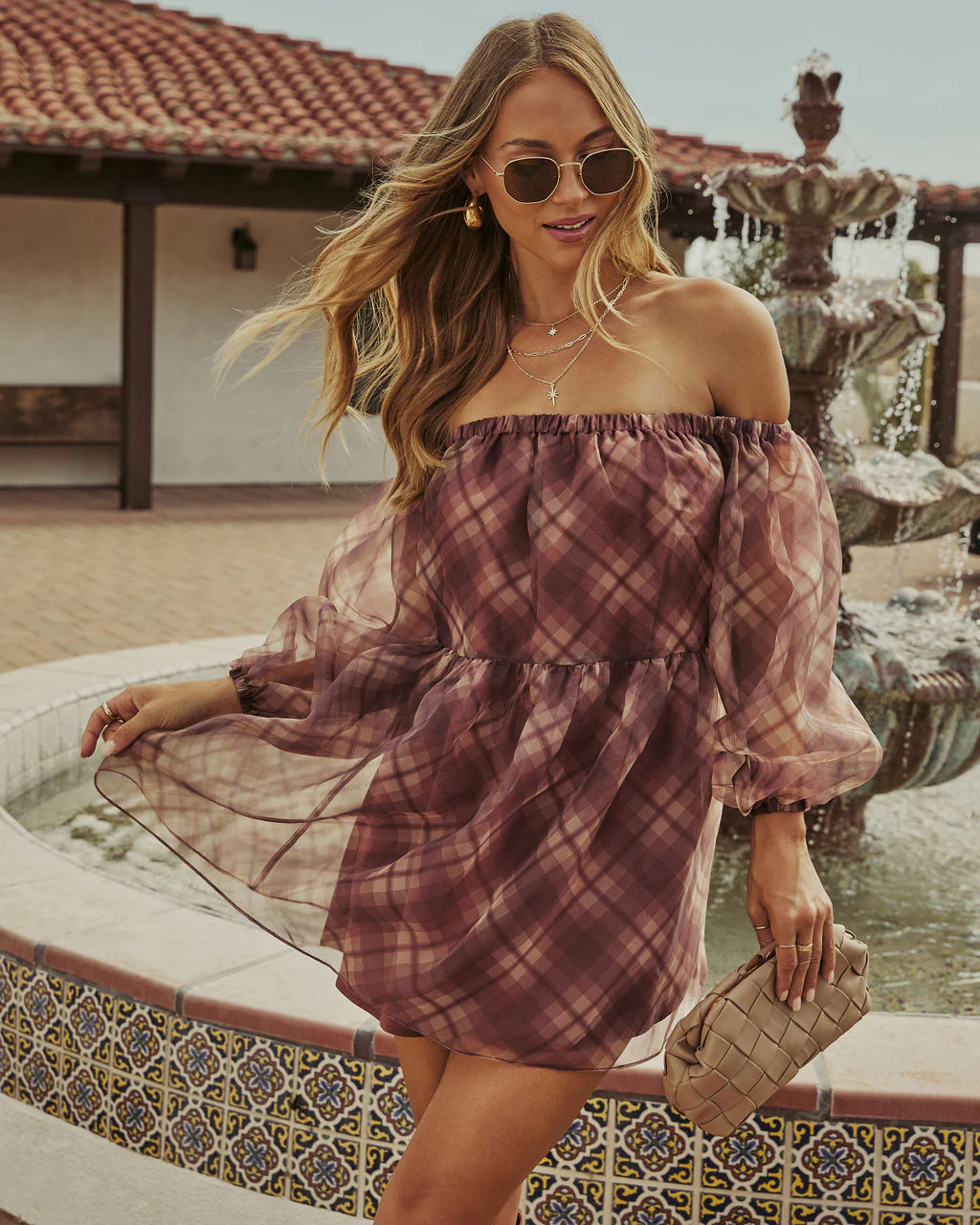 Autumn Sunlight Strapless Chiffon Mini Dress - Image 4