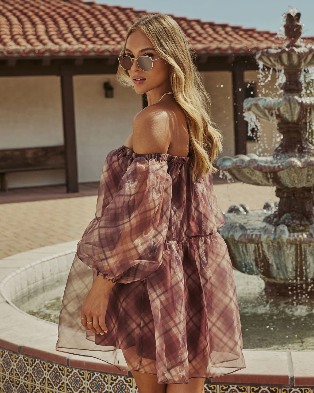 Autumn Sunlight Strapless Chiffon Mini Dress - Image 5