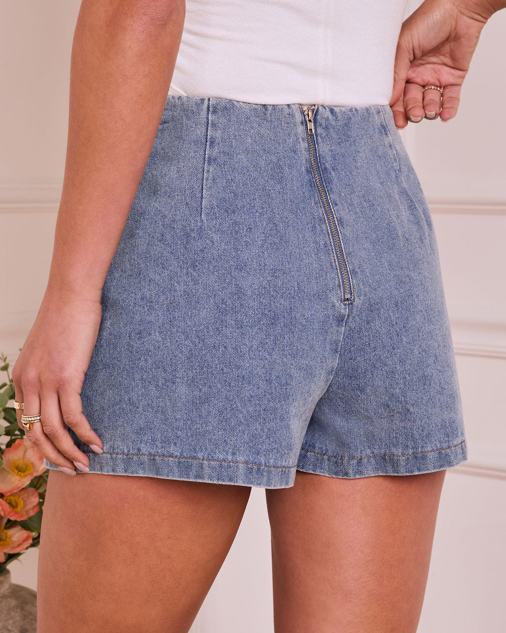 Avalia Buttoned Denim Mini Skort - Image 4