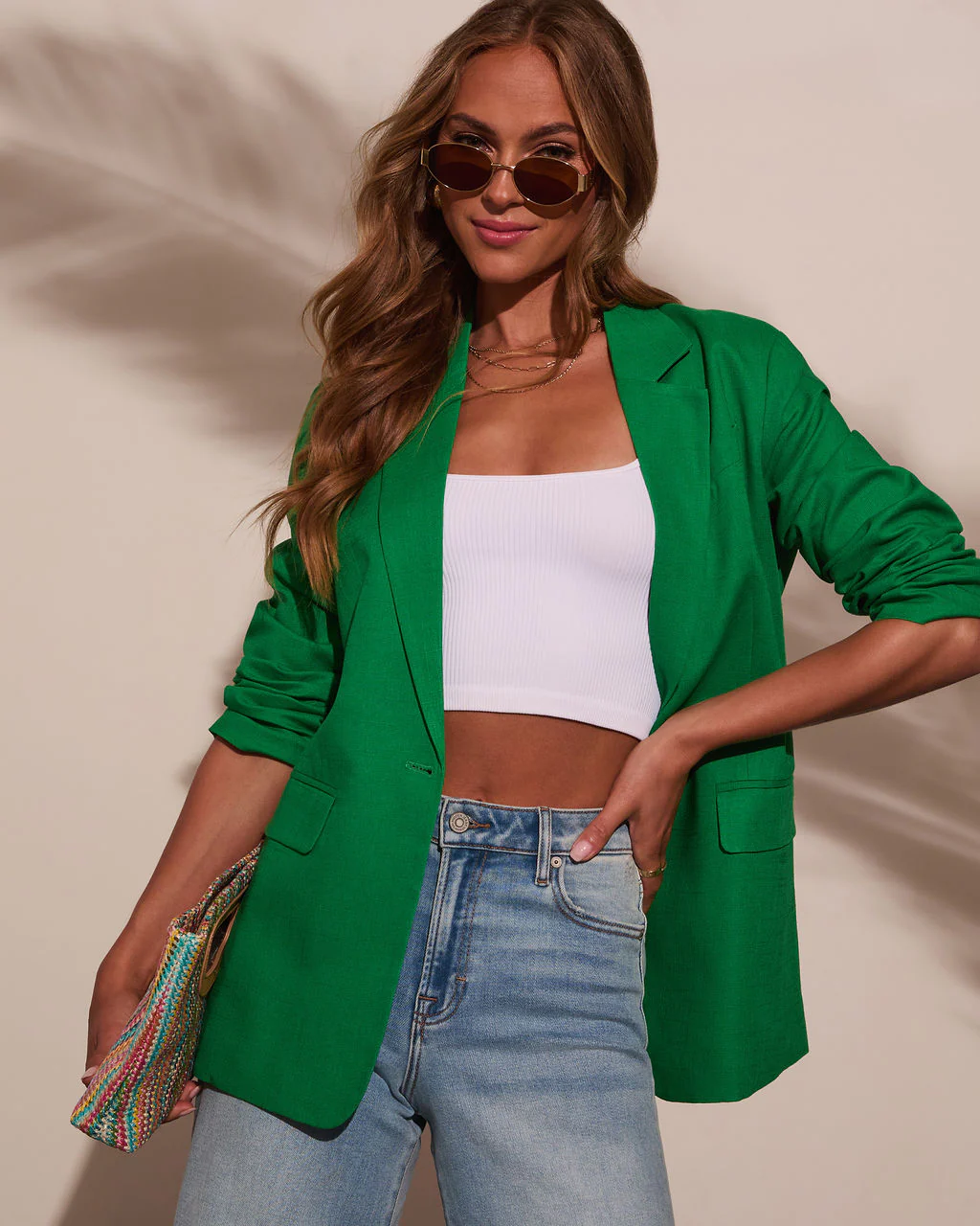 Away Message Oversized Linen Blazer - Image 2