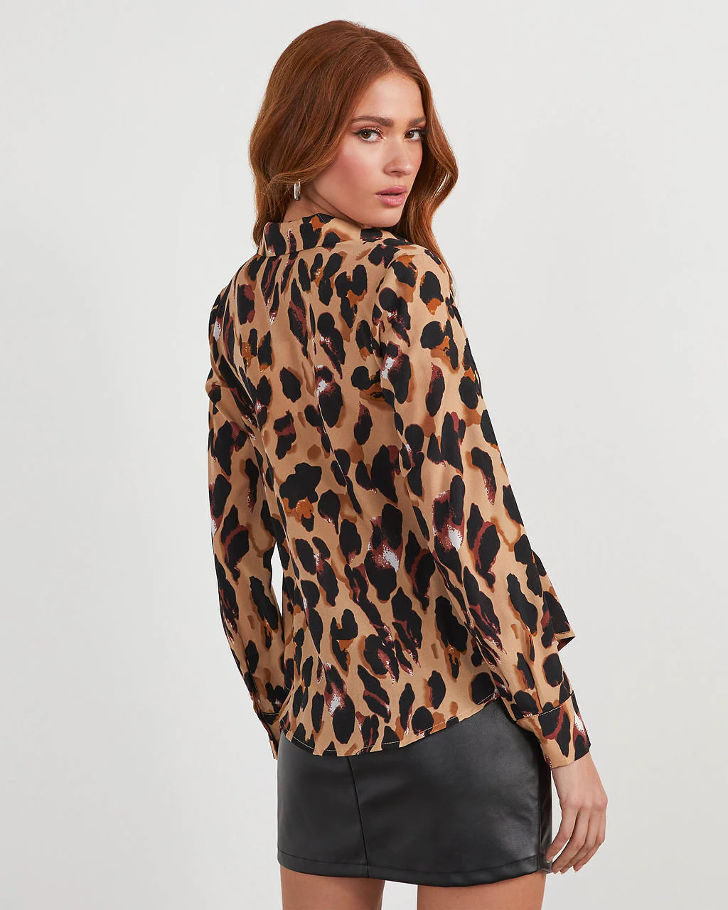 Ball Of Joy Button Down Leopard Blouse - Image 4