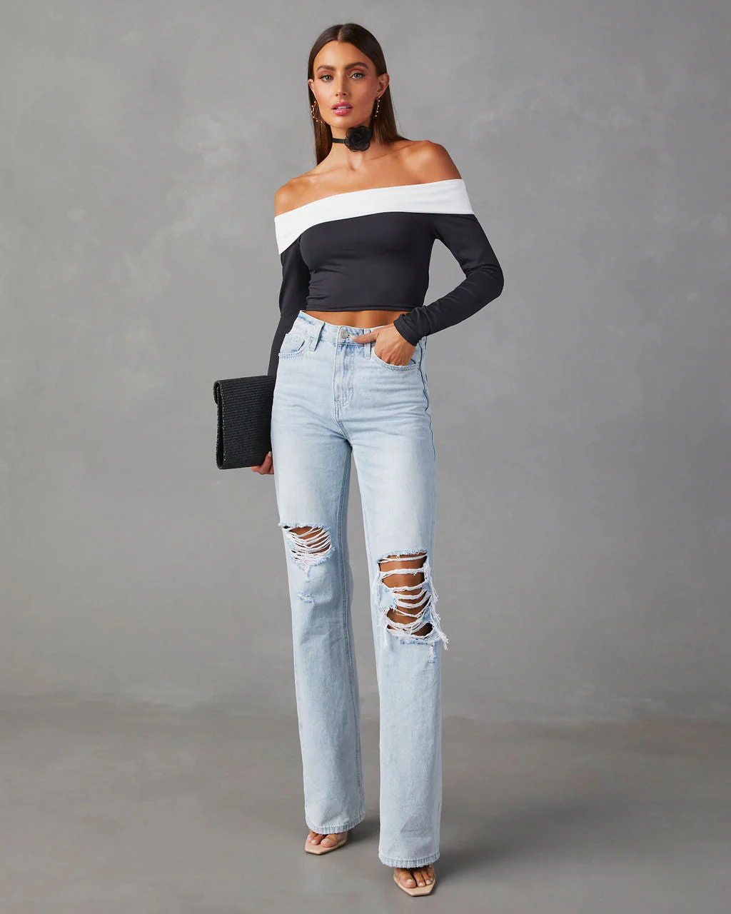 Barton Off Shoulder Long Sleeve Top - Image 3