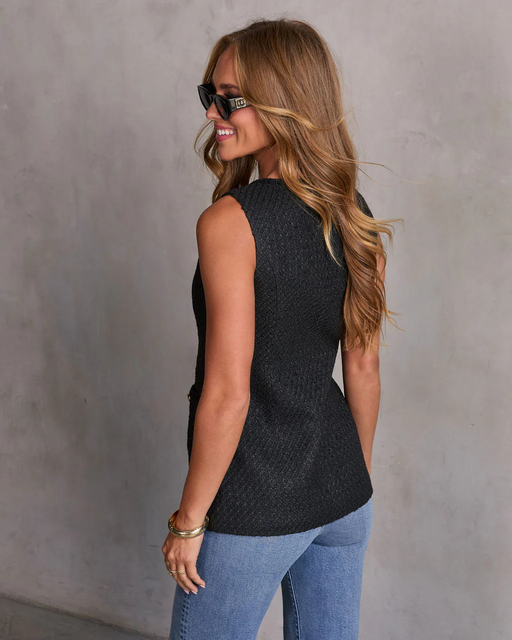 Baxley Tweed Vest Top - Image 4