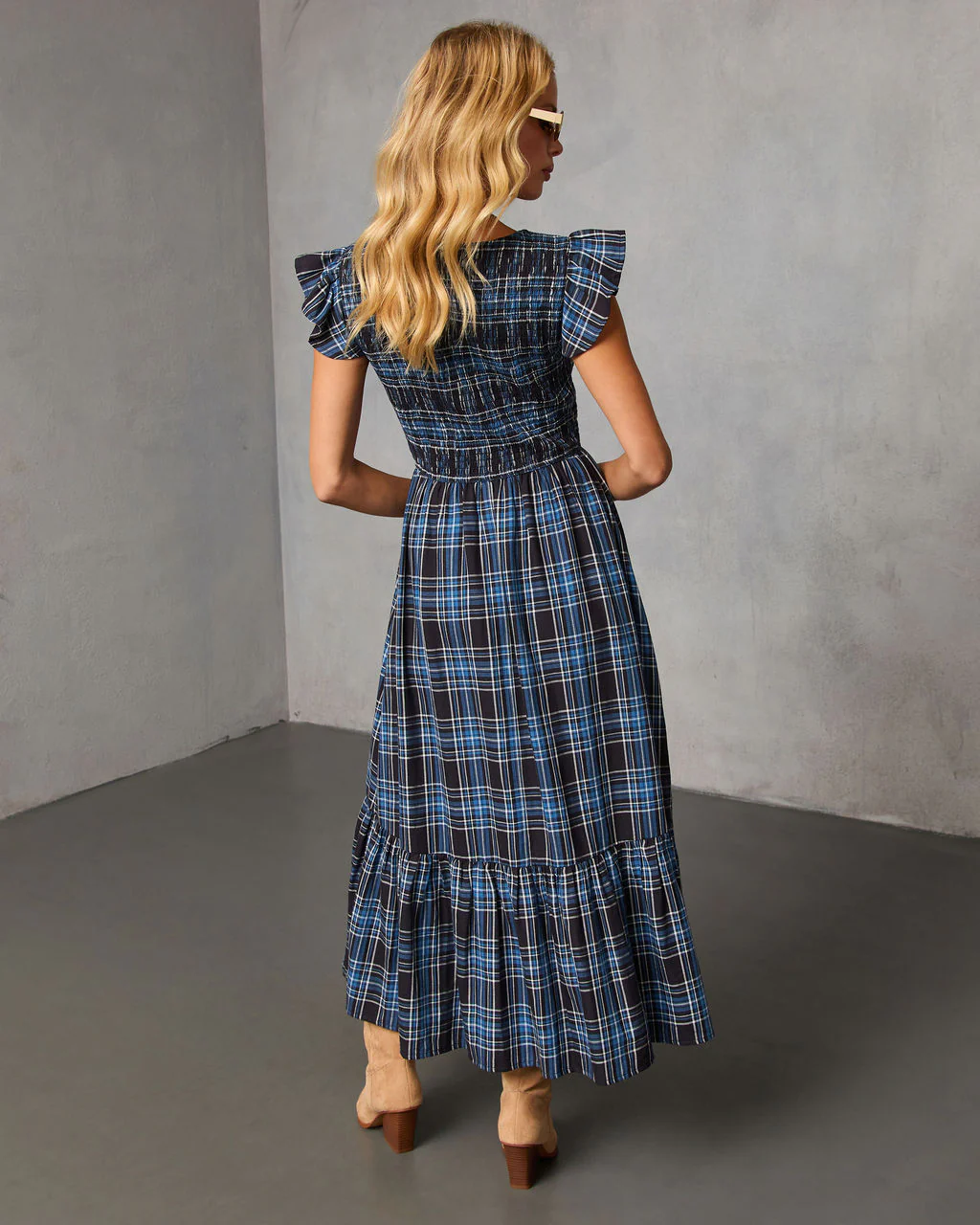 Bayberry Plaid Midi Dress - Image 4