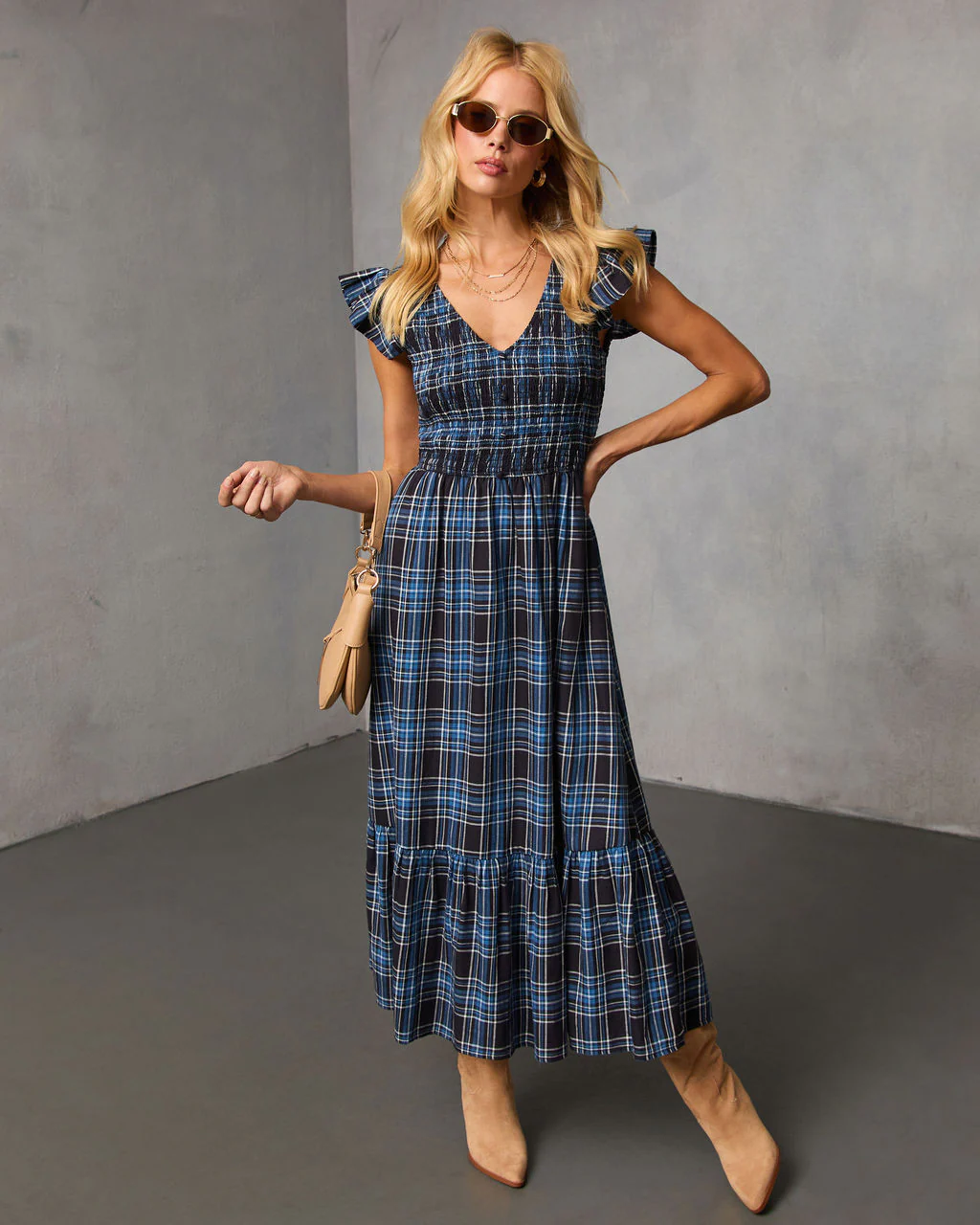 Bayberry Plaid Midi Dress - Image 5