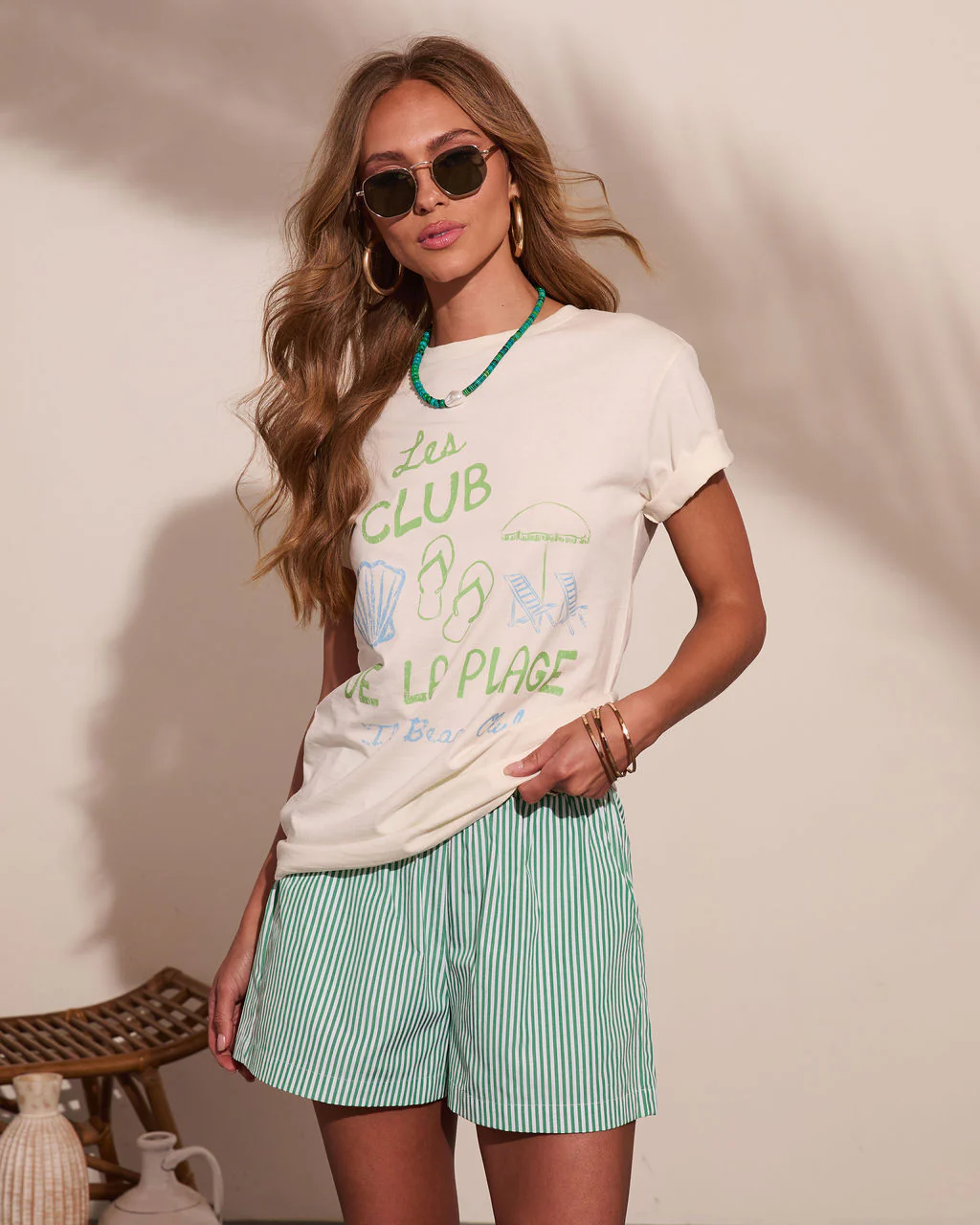 Beach Coastal Club Cotton Graphic Short Sleeve Tee - Image 5