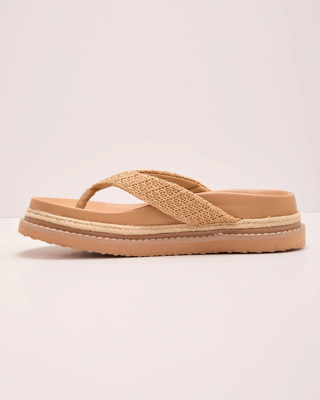 Beach Muse Raffia Thong Platform Sandals - Image 3