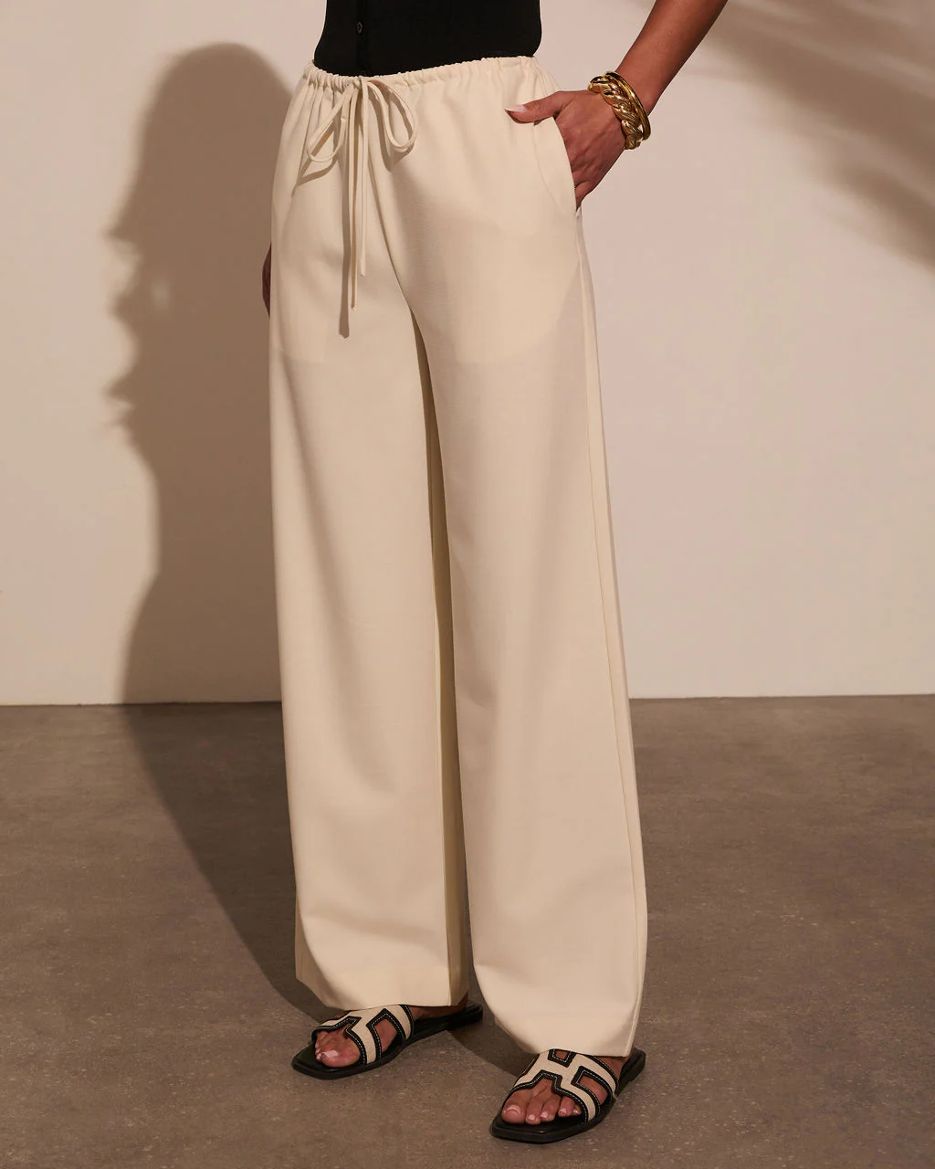 Before Daylight Wide Leg Waist Tie Pants - Image 3