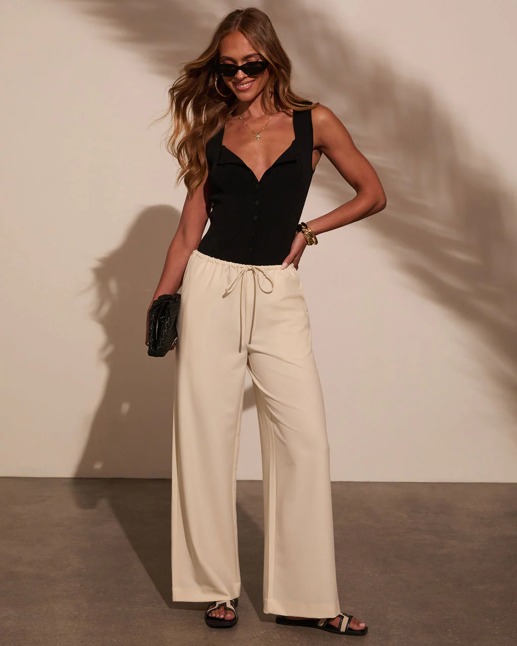 Before Daylight Wide Leg Waist Tie Pants - Image 5