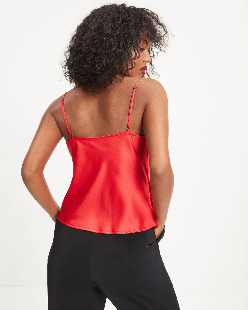 Belle Of The Night Satin Cowl Neck Tank - Image 19