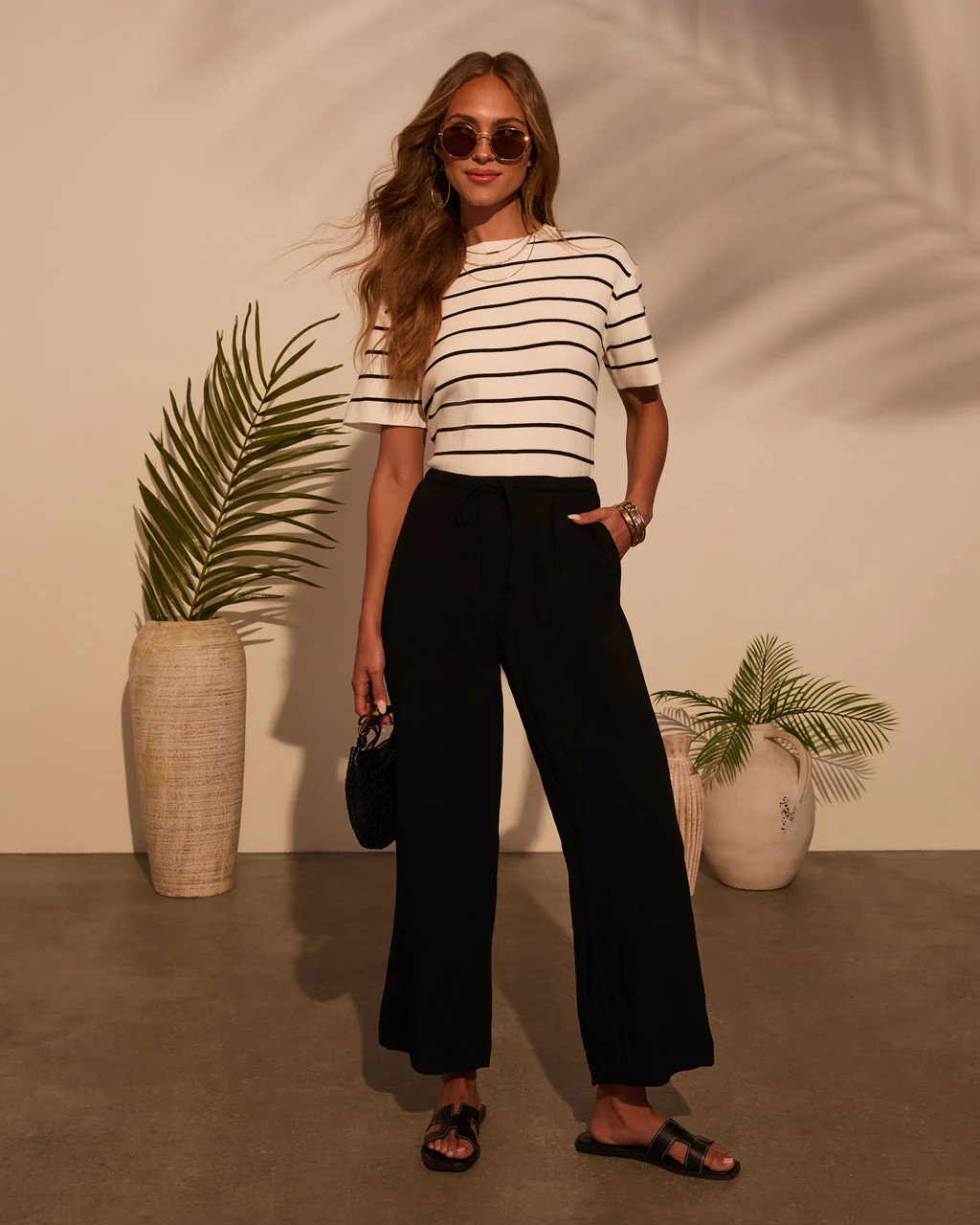 Bernie Striped Crew Neck Top - Image 2