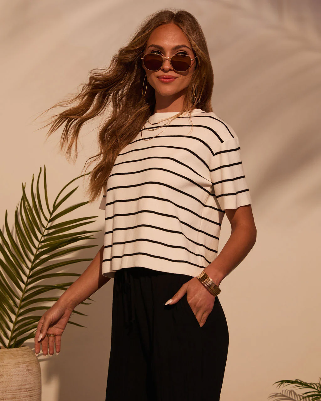 Bernie Striped Crew Neck Top - Image 3