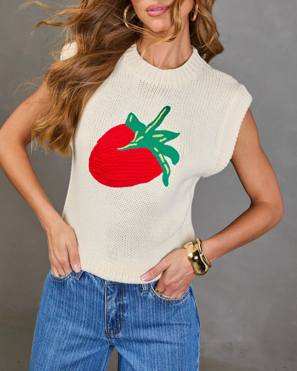 Berry Darling Knit Strawberry Sweater  - Image 5