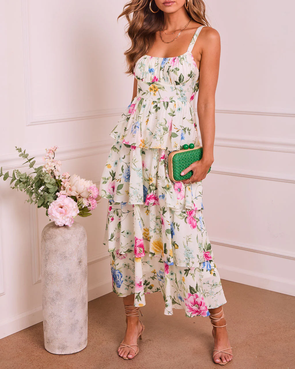 Bloom Belle Tiered Floral Maxi Dress - Image 3