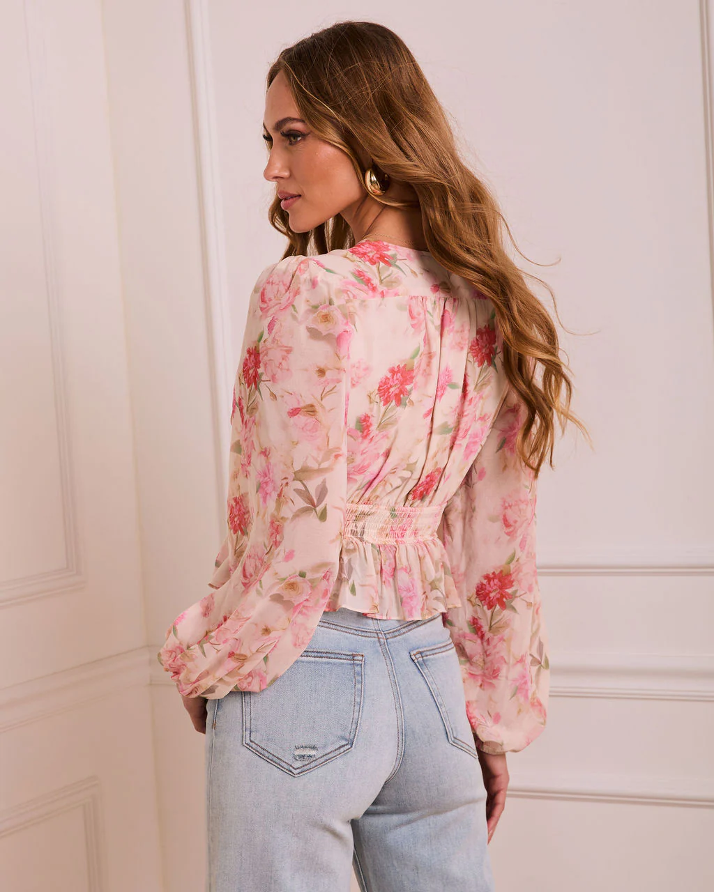 Bloom Reveal Floral Chiffon Blouse - Image 4