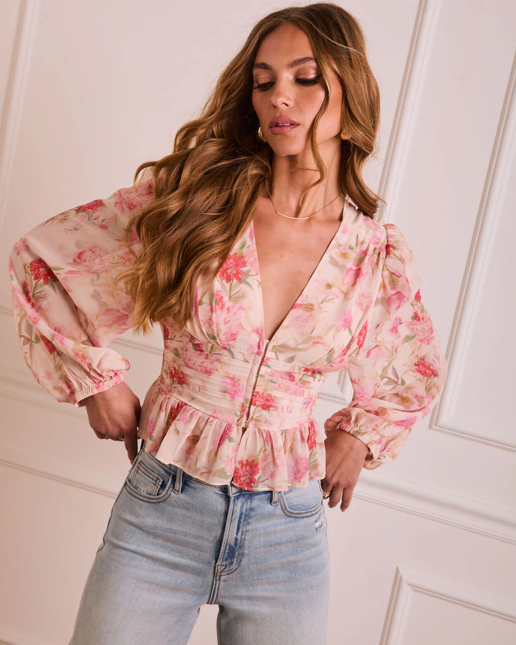 Bloom Reveal Floral Chiffon Blouse - Image 5