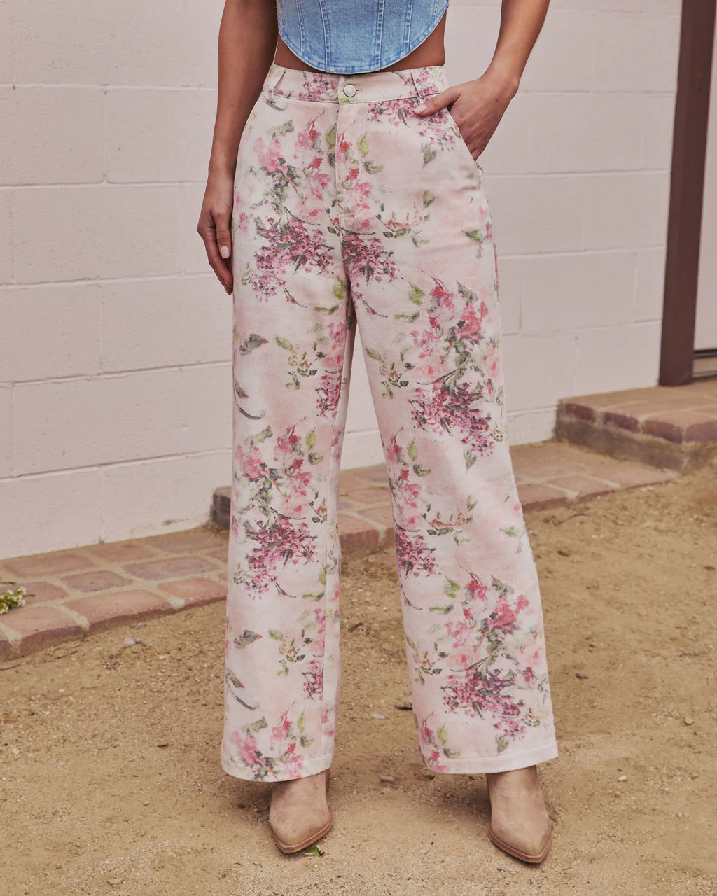 Bloom Trail Rigid High Rise Relaxed Floral Jeans - Image 2