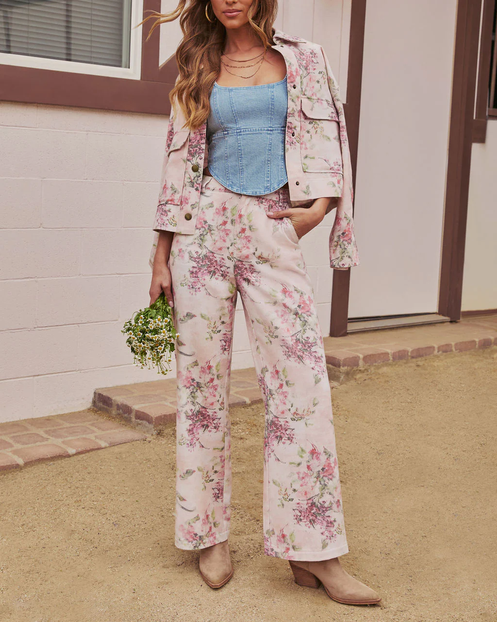 Bloom Trail Rigid High Rise Relaxed Floral Jeans - Image 5