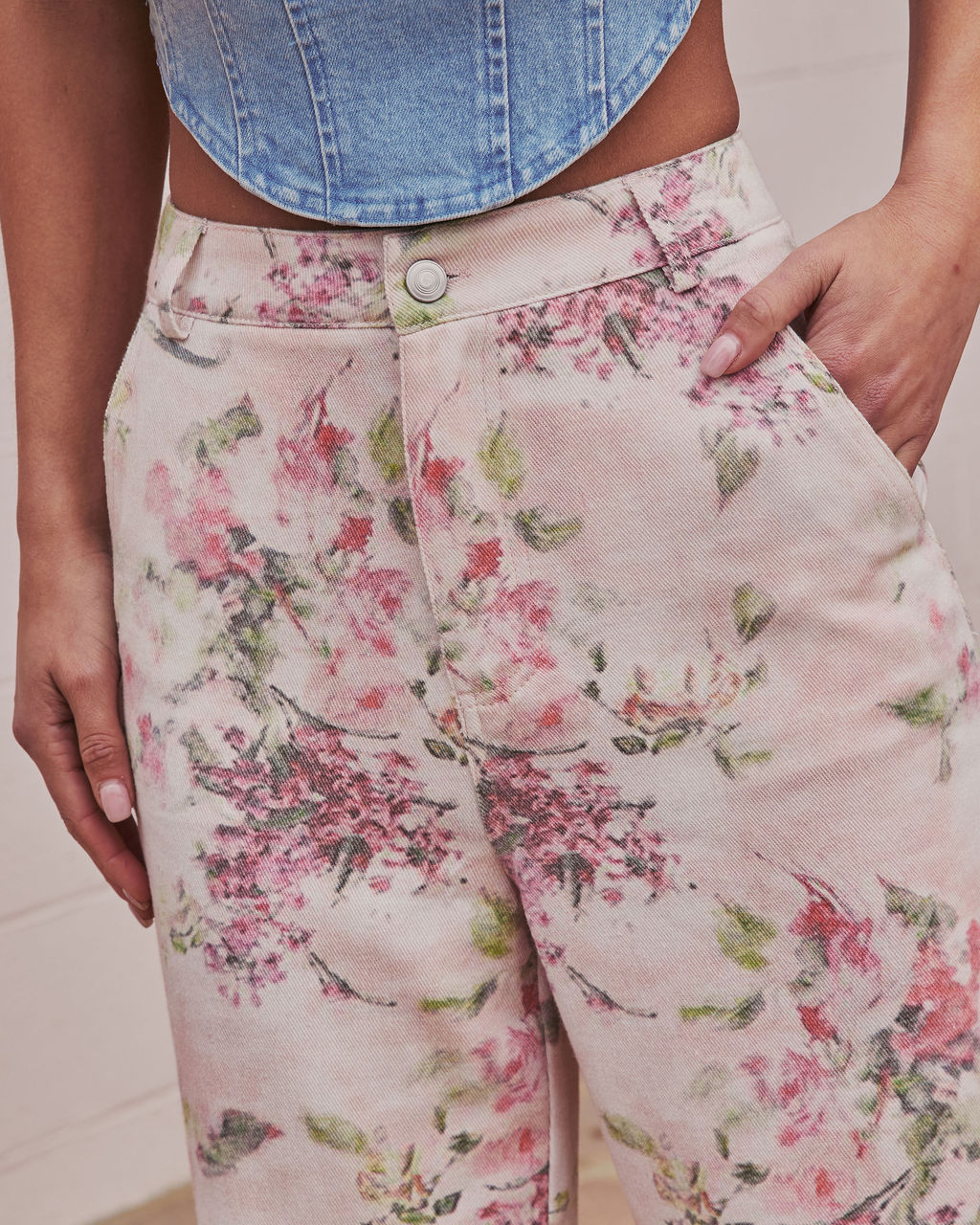 Bloom Trail Rigid High Rise Relaxed Floral Jeans - Image 6