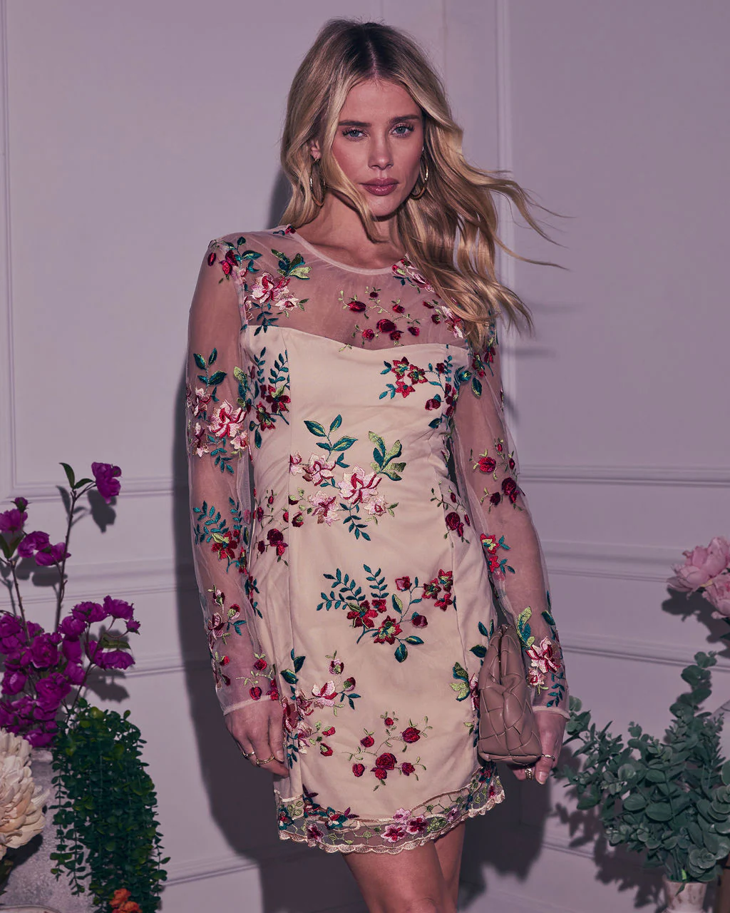 Blooming Moments Embroidered Floral Mini Dress - Image 5