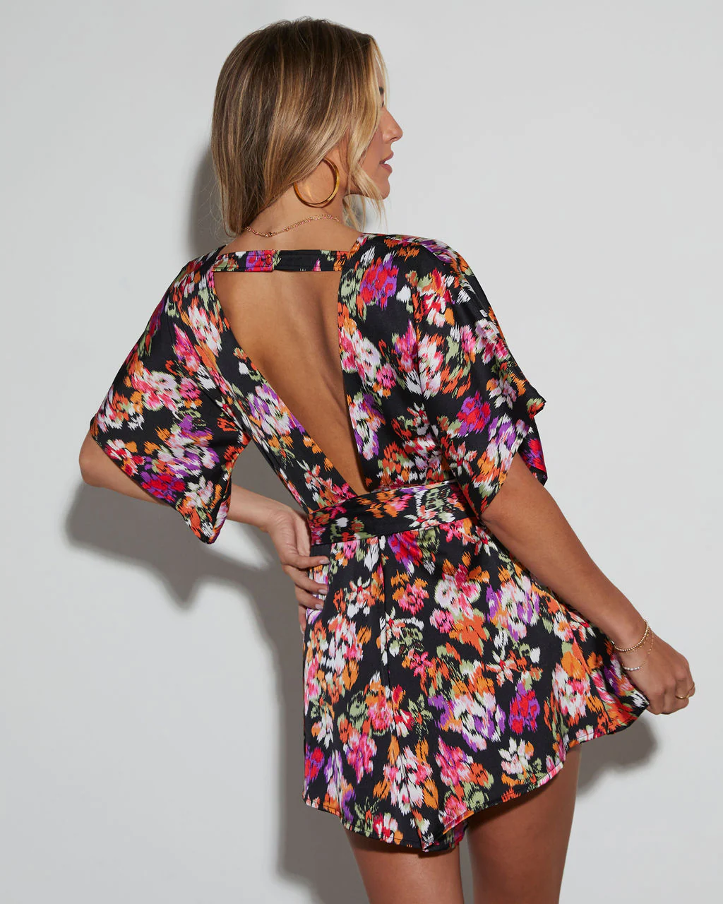 Blossom Boho Fitted Waist Floral Romper - Image 4