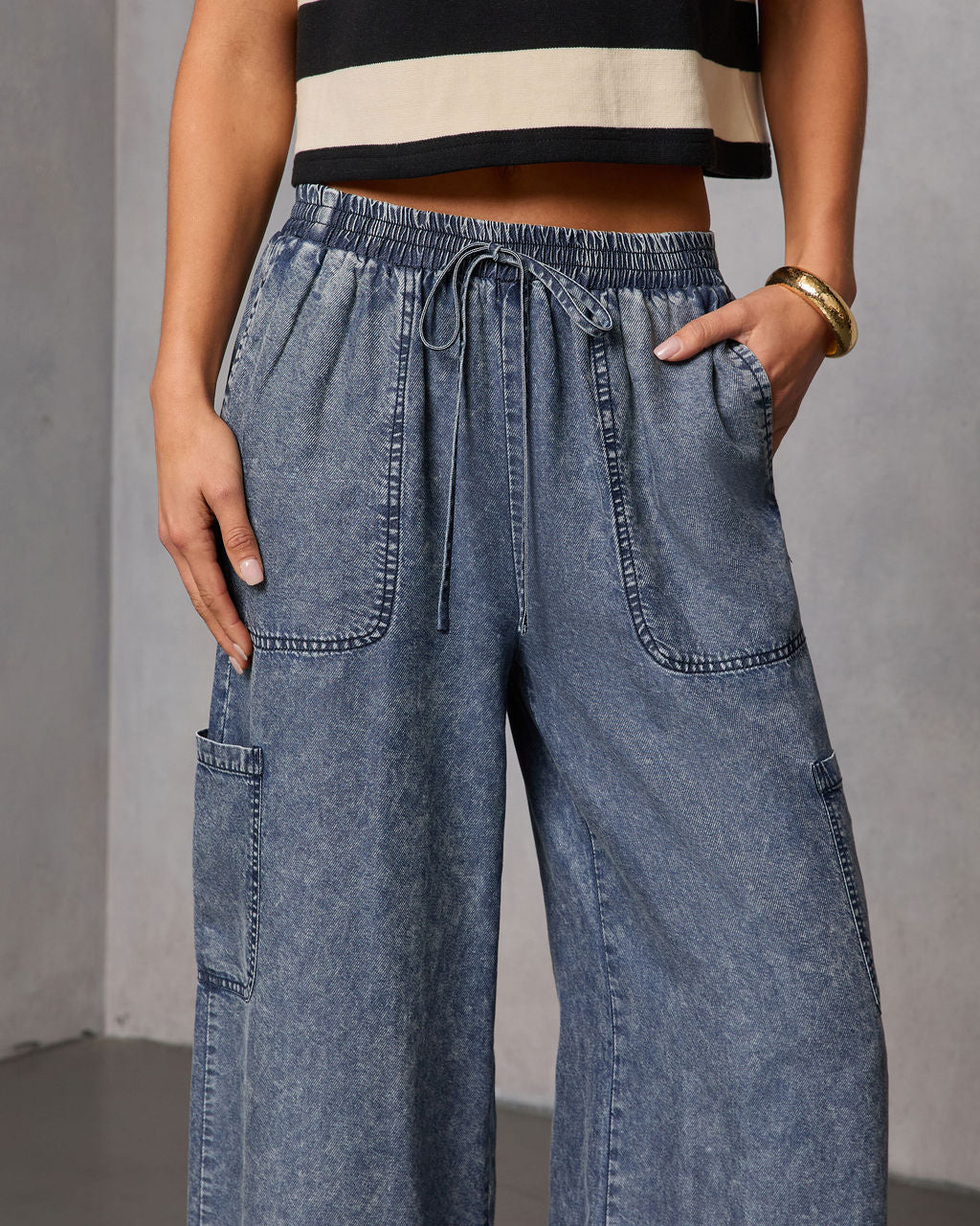 Blue Hour Chambray Cargo Pants - Image 6