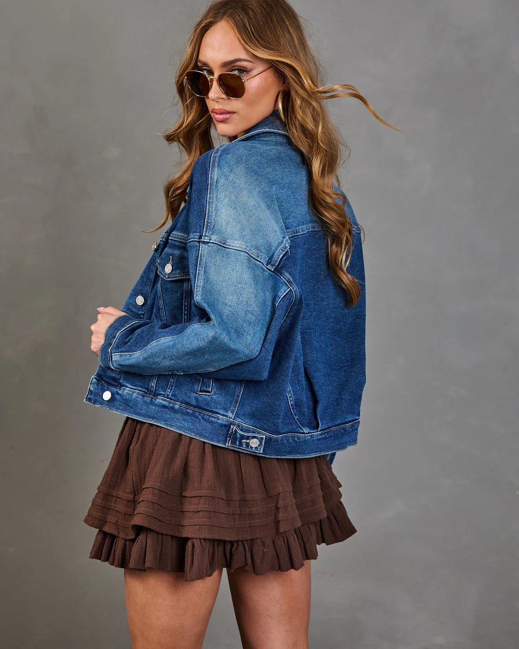 Blue Skies Two Tone Denim Jacket - Image 4