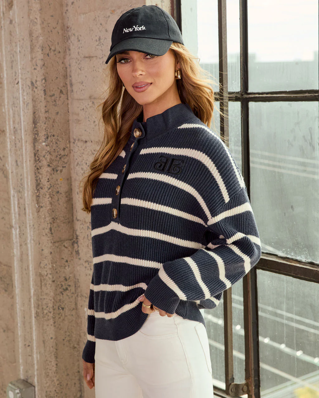 Blythe Striped Polo Sweater - Image 3