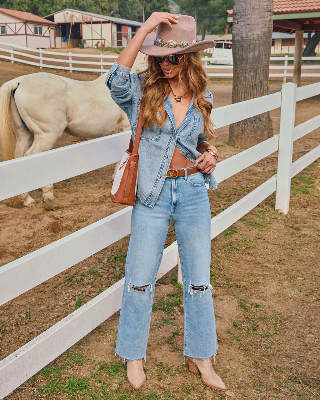 Boardwalk Cotton Blend Vintage Button Down Top - Image 2